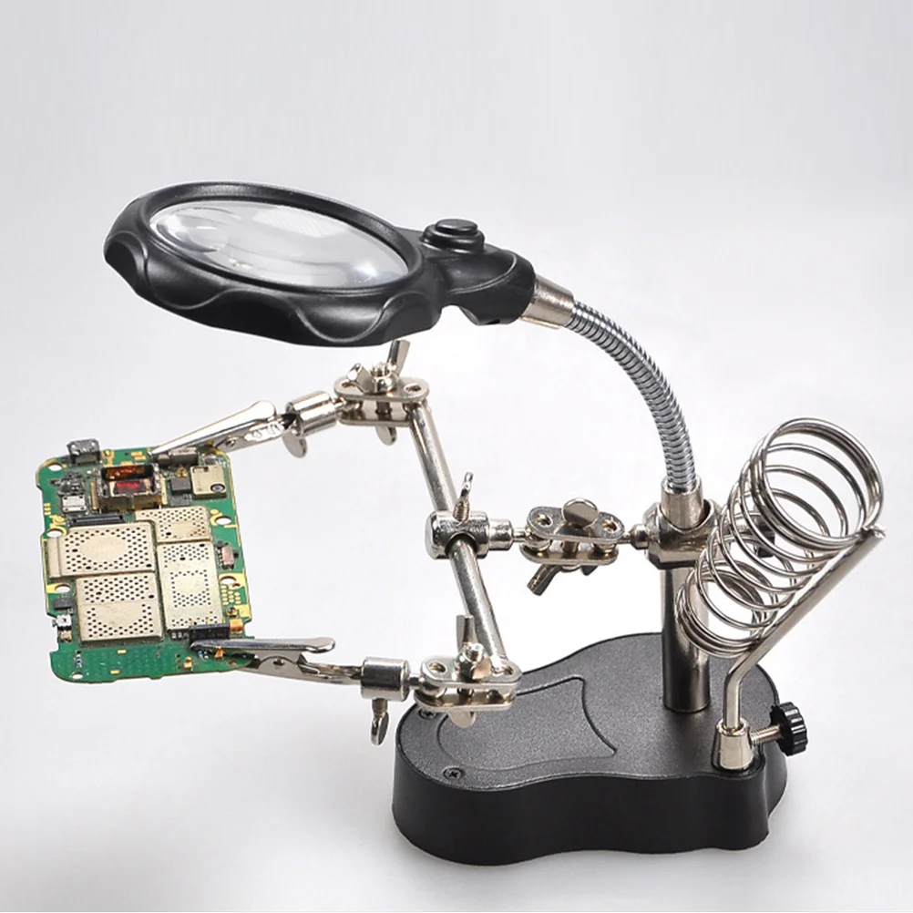 

LED Clip Magnifying Glass Lamp Multi Function Adjustable Clip Lamp for Phone Repair Main Board Repair Magnifier Light