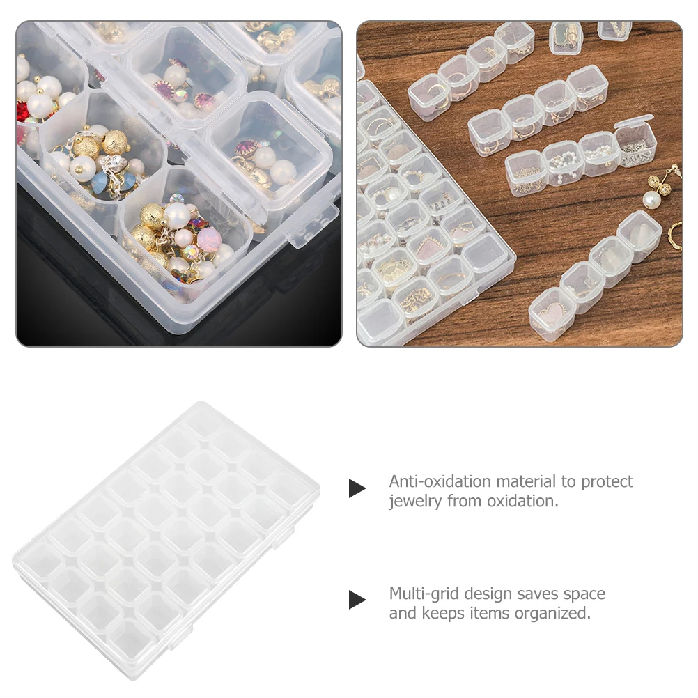 

Clear Jewelry Box Manicure Organizer Multi-Grid Storage Case Anti-Tarnish Large Capacity Jewelry Organizer