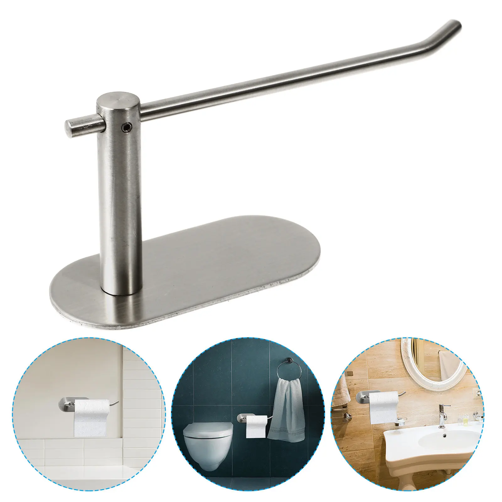

Stainless Steel Bathroom Towel Rack Space Saving Paper Towel Holder Wall Mounted Bathroom Accessories Organizer