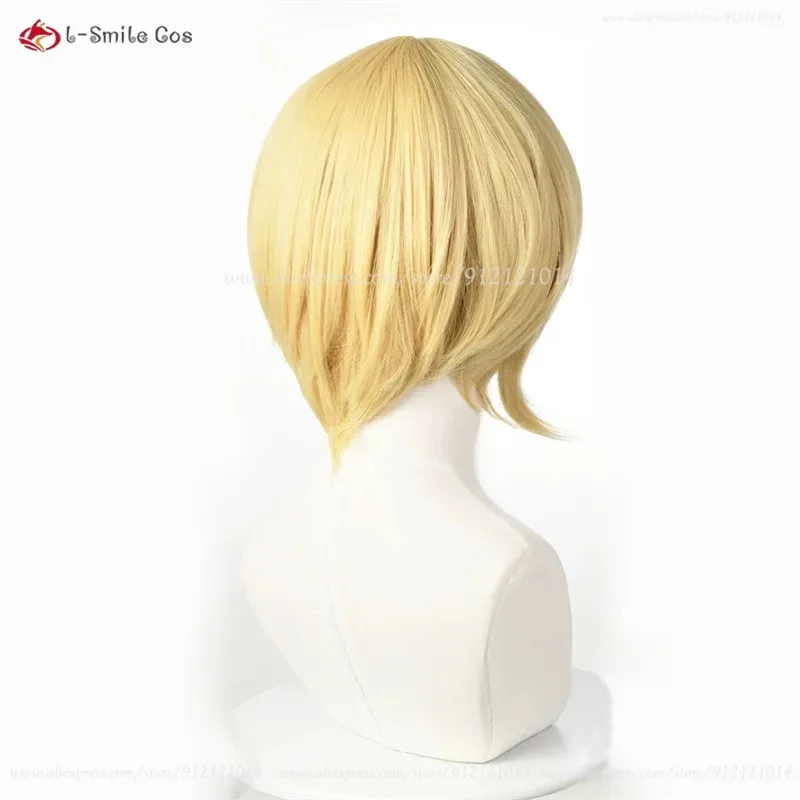 P3 Aegis Косплей Парик Короткий Золотой Айгис Аниме Косплей Парики Термостойкие Синтетические Волосы Костюмы Парик Для Женщин + Кепка Для Парика