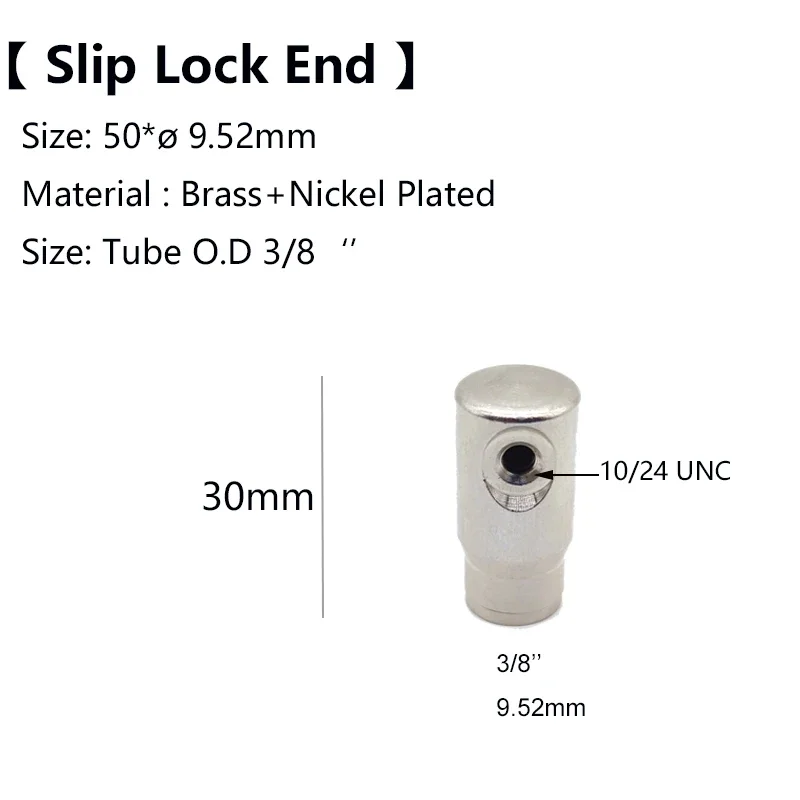 

10Pcs 3/8'' Tube O.D Slip Lock With One Hole Fitting For Nozzle End Plug 3/16'' Thread For High Pressure Misting System Sprayer