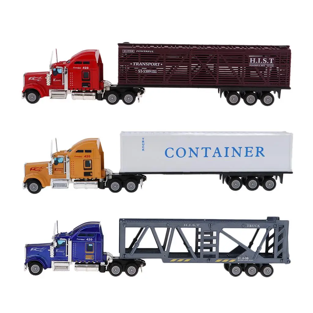 1/65 Die-cast Empty Container Truck Model Slide Car toy children kids Birthday