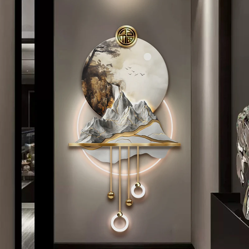 Creative art LED luminous decorative painting Landscape Home art for living room 3D metal lamp Frameless decorative painting