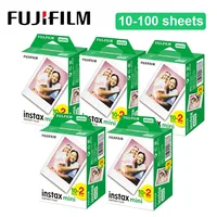 10-100 hojas Fuji Fujifilm instax Mini 12 11 9 7+ 90 25 50 cámara de película películas de borde blanco de 3 pulgadas Mini cámara instantánea papel fotográfico