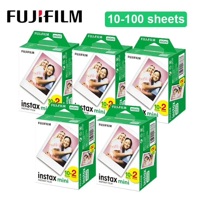 10-100 arkuszy Fuji Fujifilm instax Mini 12 11 9 7+ 90 25 50 Film Camera 3 Inch White Edge Films Instant Mini Camera Photo Paper