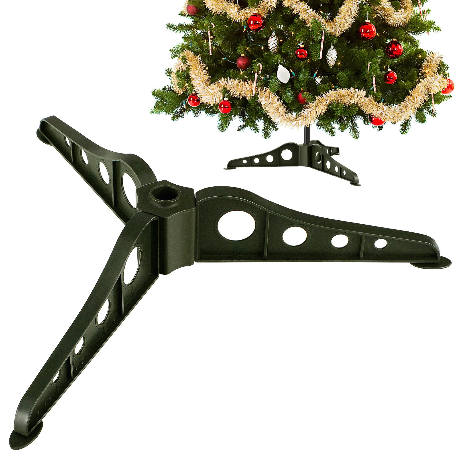 

Christmas Tree Stand Artificial Xmas Tree Base 2Cm Inner Diameter Detachable Plastic Holder Replacement Holiday Table Decor