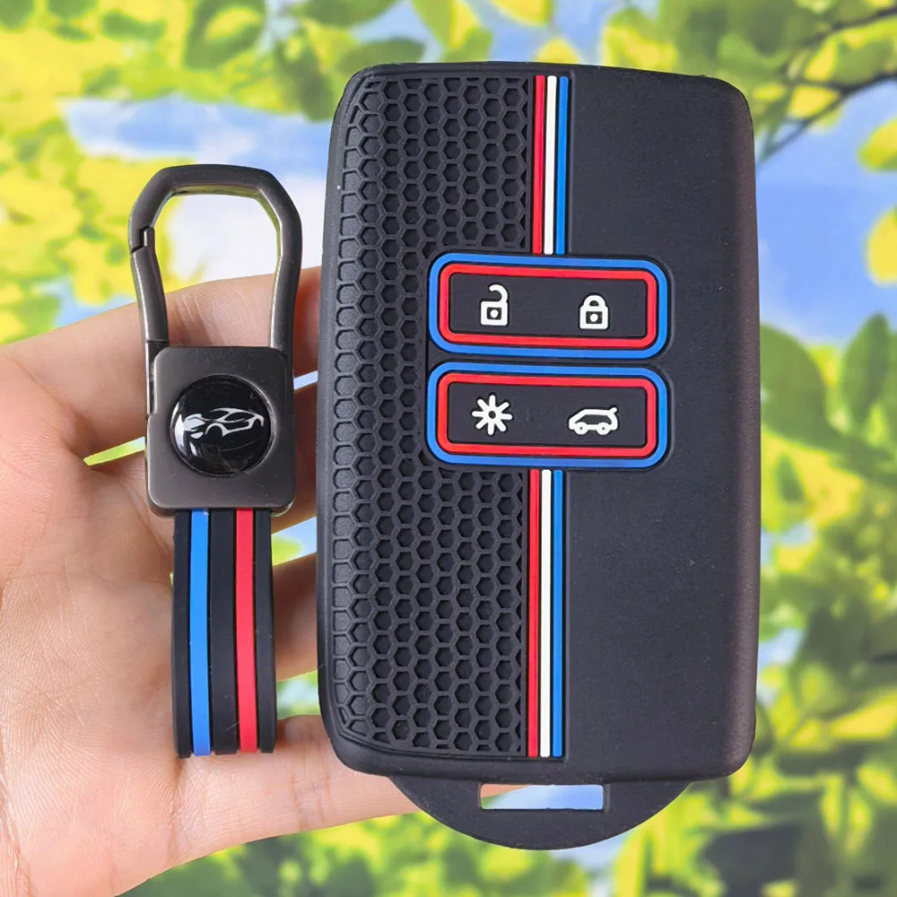 Honeycomb Silicone Key Fob Cover With Keychain For Alpine A290 GTS A110 Espace Austral Duster Lodgy Spring Koleos Captur Kadjar