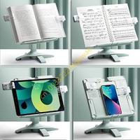 Hands Book Stands for Reading, Angles Height Adjustable Book Holder with Paper Clip for Textbook Cookbooks Tablet