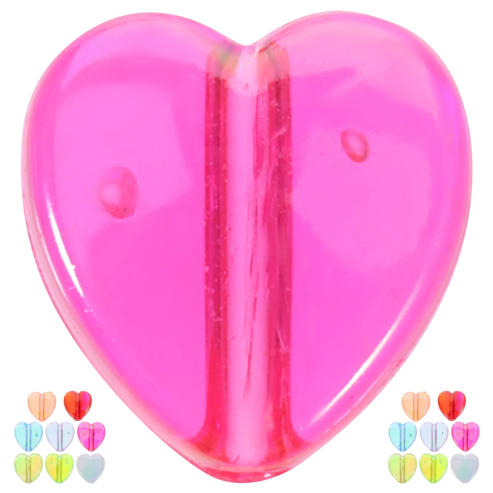 

400Pcs Heart Shaped Acrylic Beads for Jewelry Making DIY Bracelet Necklace Earring Anklet Keychain Craft Supplies Glitter