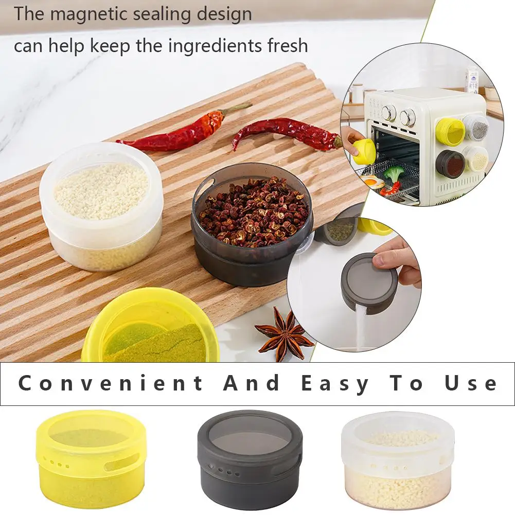 Magnetic Flavoring Box With Lid Multi-purpose Ingredients Box Wall-mounted Refrigerator Box Storage Condiment Kitchen House G8V9