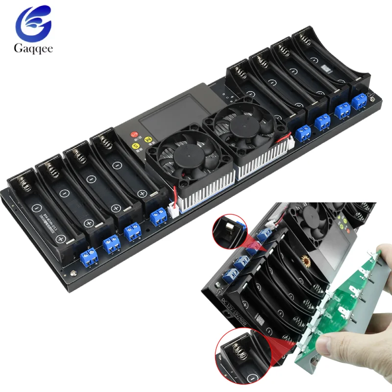 

DC12-19V 8-Channel Digital Battery Tester 2.4inch Color Screen Active Cooling Multiple Protections 18650 Battery Capacity Tester