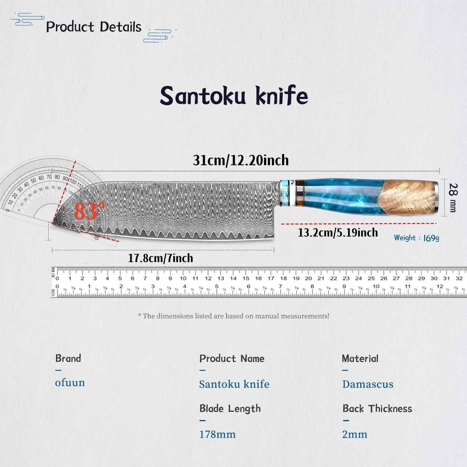 Coltello Santoku Coltello Damasco Vg-10 Lama affilata in acciaio Coltelli da cucina professionali giapponesi Coltelli da cucina e accessori da 7,0 pollici