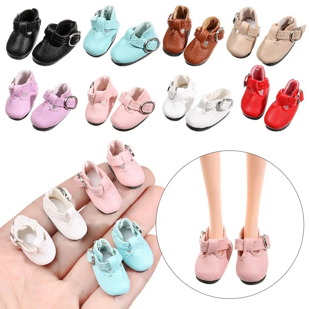 1 Pair PU Leather Shoes Change Clothes Game Multicolor Doll Shoes  Fit 1/6 Scale Dolls Accessories Play House Gift