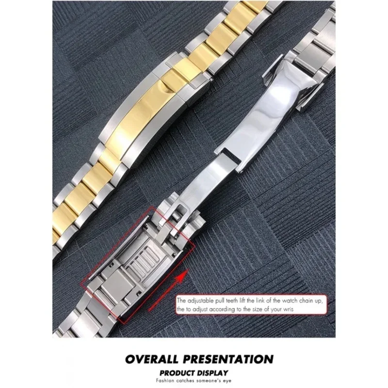 21mm 20mmPerpetual Submariner Seiko NH35 cinturino per orologio da polso cinturino in acciaio inossidabile massiccio per Rolex Daytona Oyster