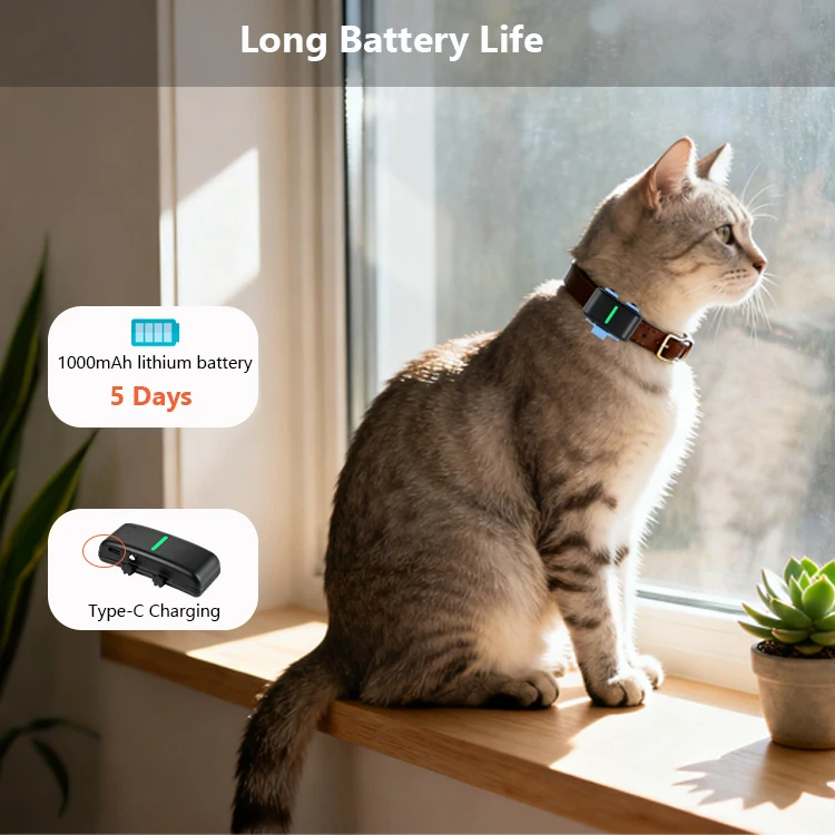 GPS Pet Tracker Collar | Long Standby, Motion Monitoring, Android PC App