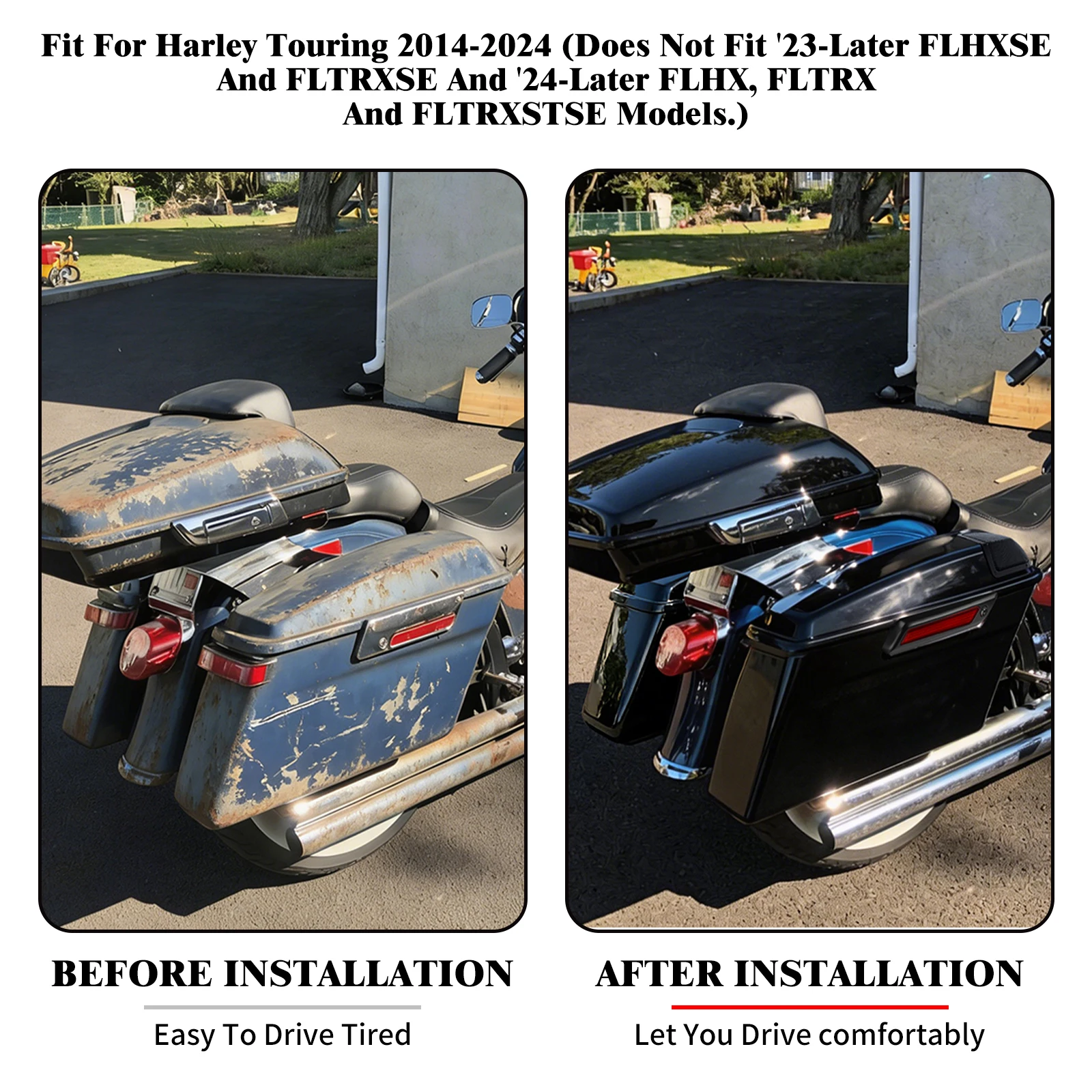 Motorcycle Hard Saddlebag Trunk Luggage Box With Speaker Cover For Harley Touring Street Electra Glide Road King 2014-2024 Bags