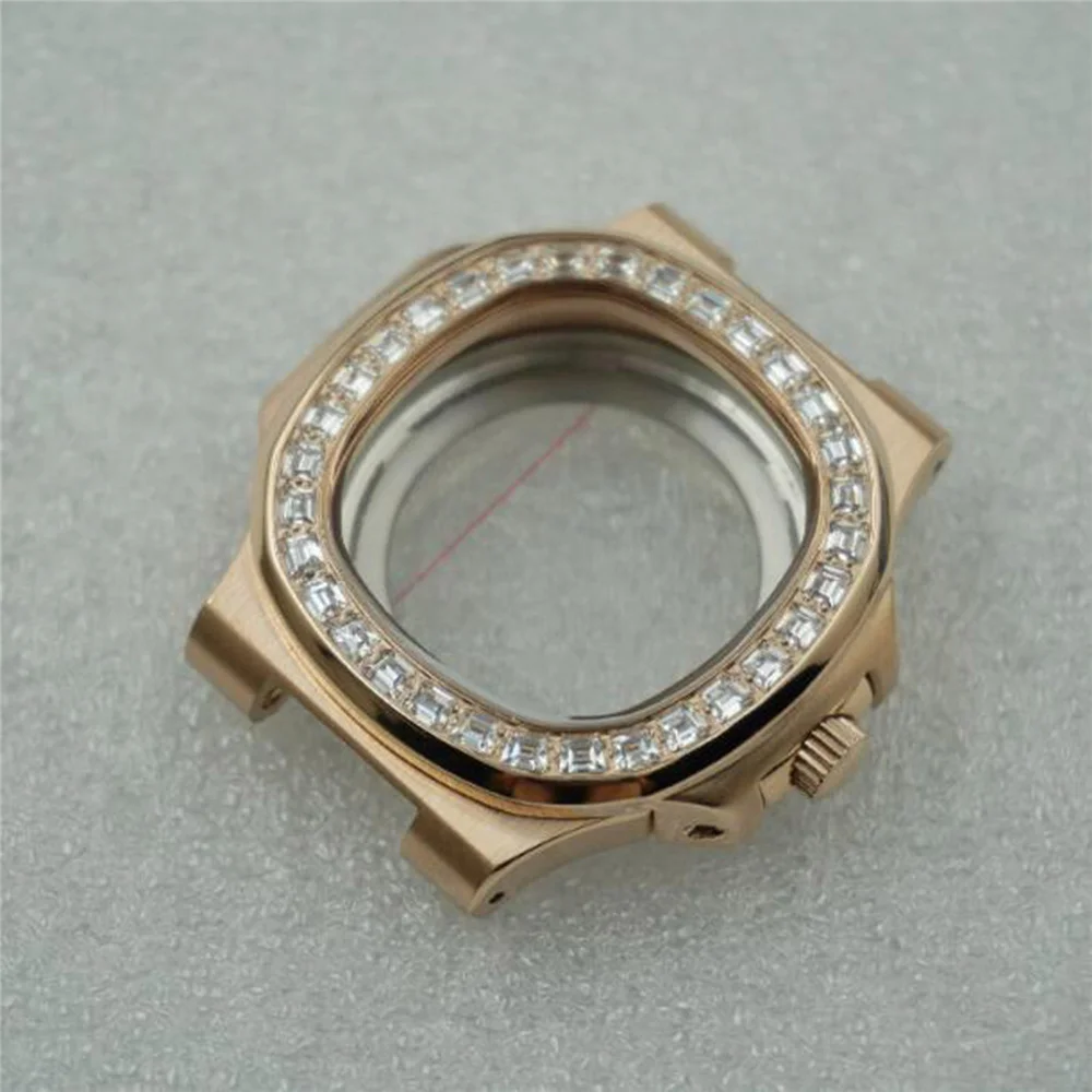 Kim Cương Mới Viền Ốp Lưng Sửa Đổi Lặn Dành Cho NH35/ NH36 Phong Trào Cơ Khí Tự Động Vỏ Đồng Hồ Trung Liên Kết Dây Đeo