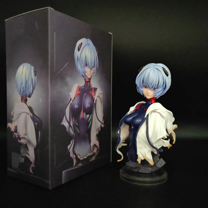 Neon Genesis Evangelion Eva Rei Ayanami Anime-Figur, PVC-Halbkörpermodell, Spielzeug, Sammlerstück, Dekoration für PC-Gehäuse, Geschenk für Erwachsene.