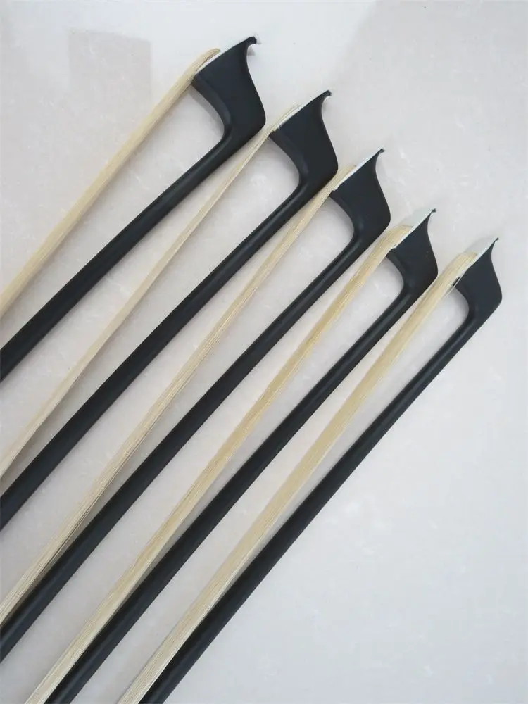 5pcs strong black Carbon fiber viola bow,white bow hair,snakewood frog