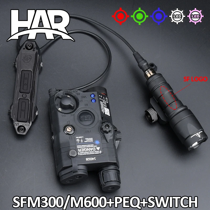 

WADSN Airsoft M600 M300 PEQ 15 Powerful Surefir M300A M600C Flashlight Dual Control Switc DBAL OGL NGAL PEQ15 Fit 20mm Rail X300