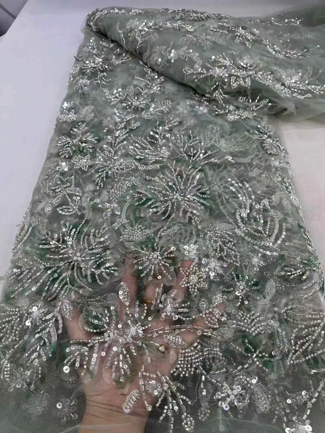 Tessuto africano del pizzo dello sposo 2024 francese nigeriano pizzo da sposa 2024 paillettes di alta qualità tulle tessuto di pizzo per le donne del partito 5 metri