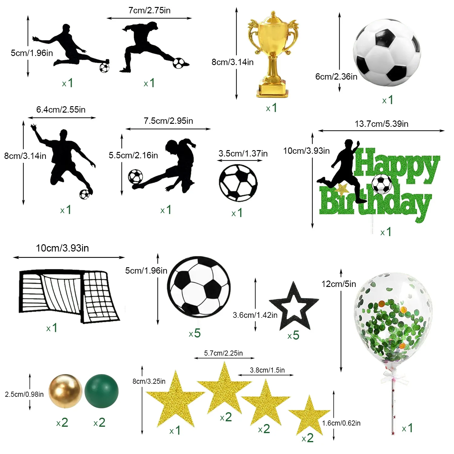 37PCS Sport Kuchen Dekoration mit Fußball Fußball Baseball Basketball Tennis Golf für Jungen Sport Thema Geburtstag Party Supplies – Detail 9