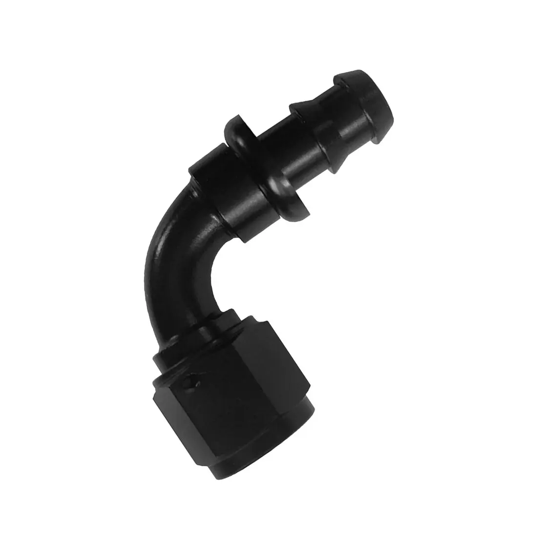 Universal Car Black 90 Degree AN8 Push On Lock One Pieces Oil Fuel Water Pipe Line Hose End Fitting Connector Adapter