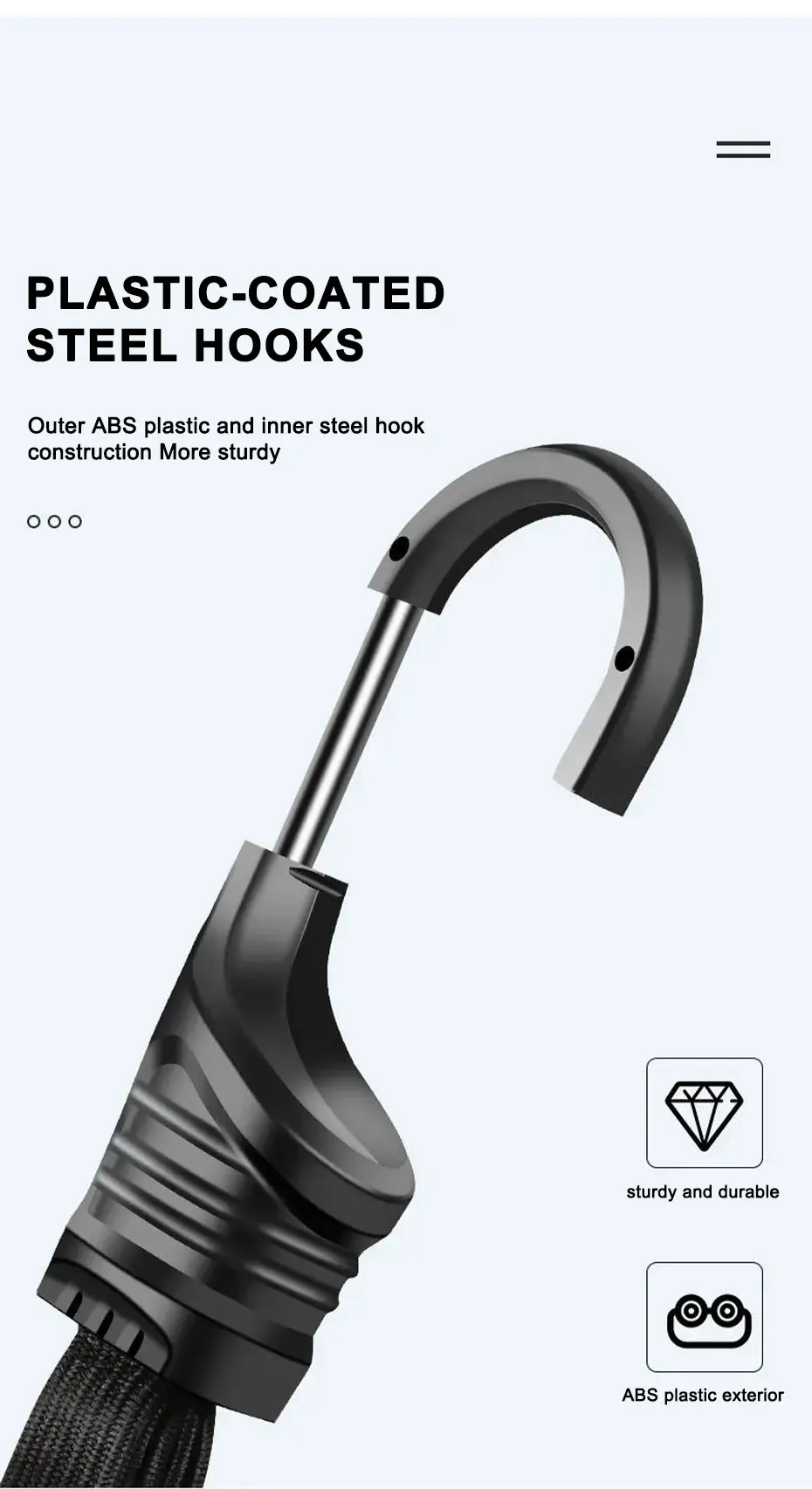 SEAMETAL Universal 60 cm Motorrad Gepäckgurt Moto Helm Zahnräder Feste elastische Schnalle Seil Hochfester einziehbarer Schutz – Detail 6