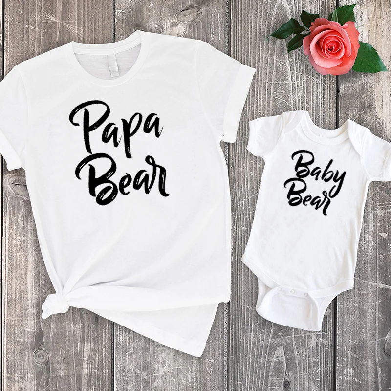 

Gift for Daddy Family Matching Outfits Papa Bear Baby Bear Matching Father Baby Gift 2021 Dad and Baby Matching Shirt M