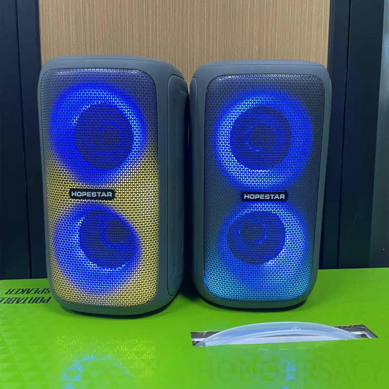 

Портативная Bluetooth-колонка HOPESTAR 110mini для улицы с LED-подсветкой в виде пламени, TWS, двойными динамиками, водонепроницаемая, с сабвуфером и поддержкой TF-карт
