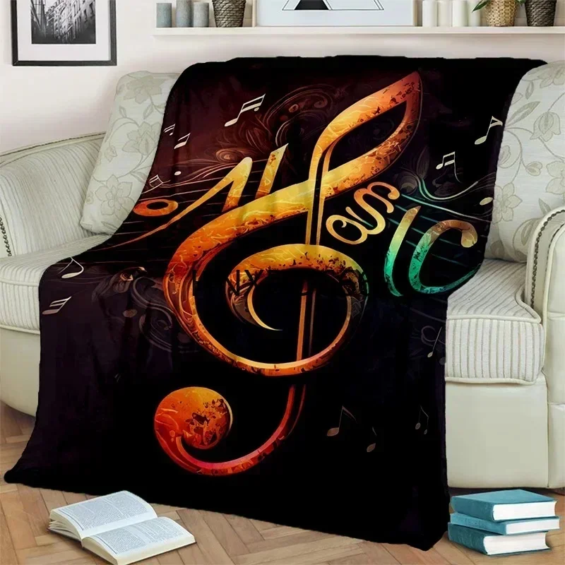 3D Colorful Music Note Soft Throw Blanket for Bedroom, Sofa, Travel, and Office