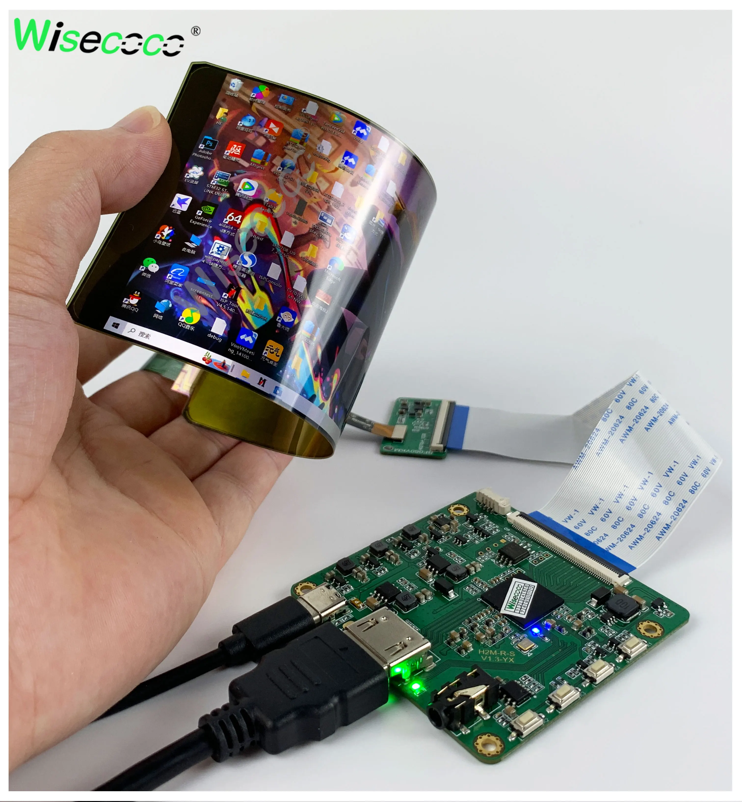 Oled flexibles Display 6 Zoll 2k 60Hz ips amoled Panel Landschaft standard mäßig Controller Board Wisecoco flexible Displays