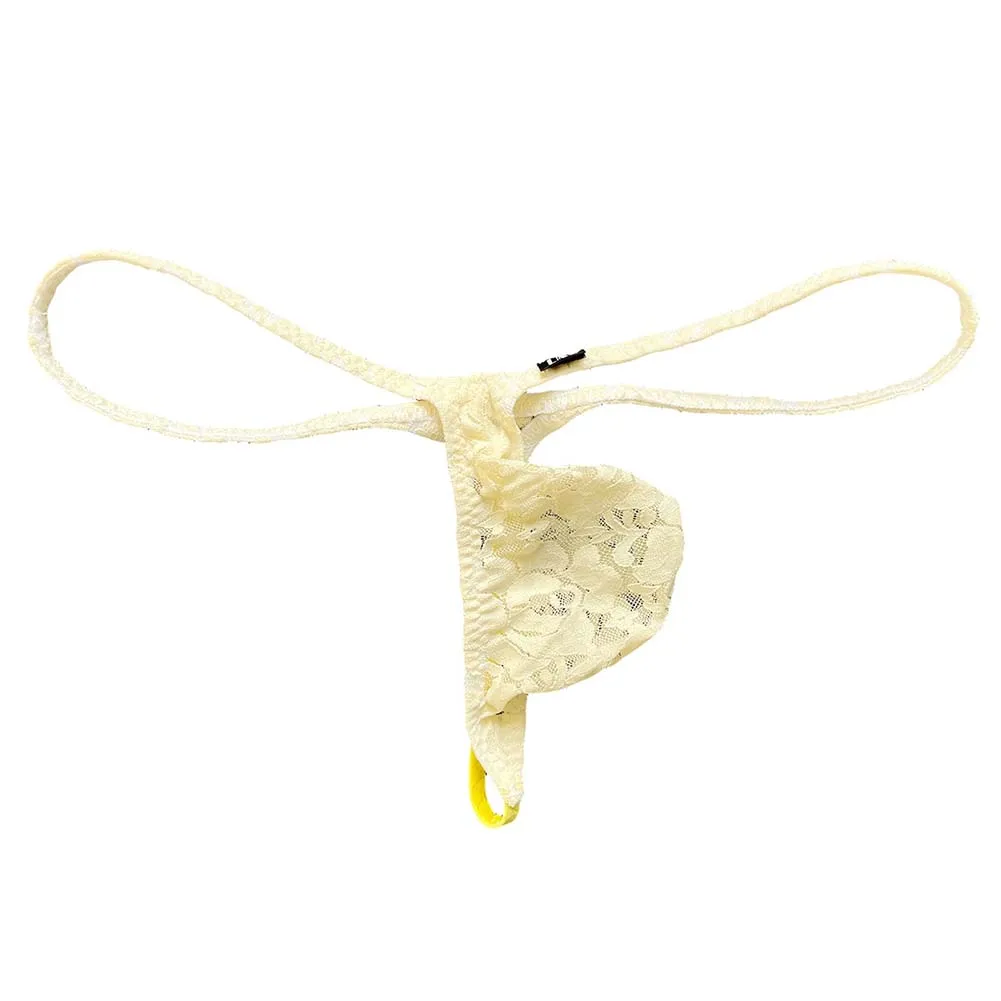 Men Delicate Lingerie Lace Large Femboy Pouch G-string Underpants Japanese Thongs Low Rise Briefs T-back Erotic Men's Underwear