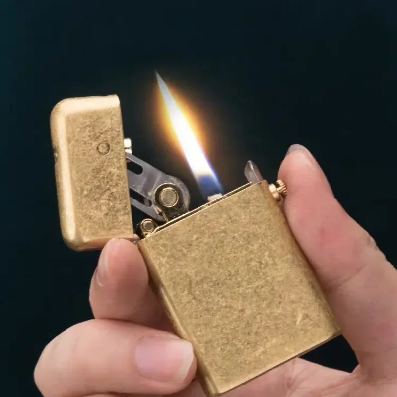 ZORRO 581 Kerosene Lighter Creative Brass Kerosene Mechanical Automatic Wheel Kerosene Lighter Classic Retro Men's Gift