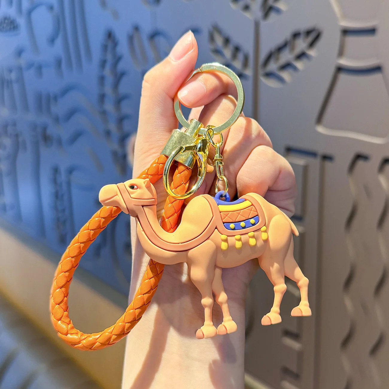 Cartoon Lucky Camel Doll Keychain Pendant Couple Exquisite Car Keychain Bookbag Pendant Desert Tourism Souvenir Gift Keyring