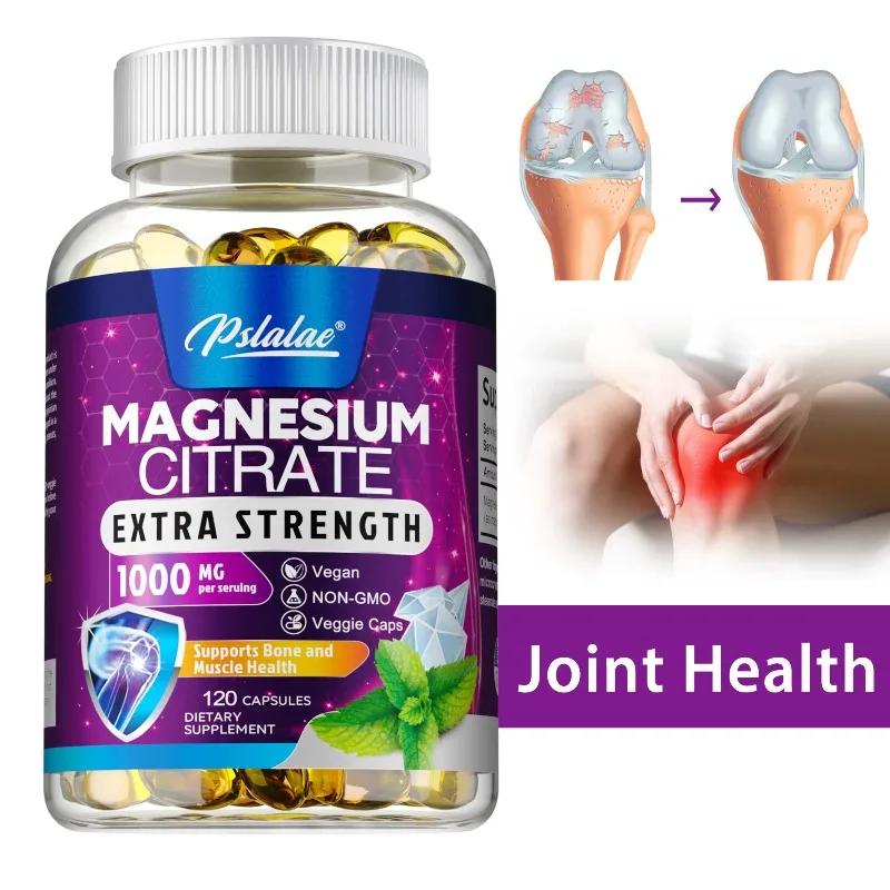 Citrato de magnesio 1000 Mg - Suplemento para el estrés, la relajación, los huesos, el sueño, la salud del corazón, los nervios, los músculos y el metabolismo