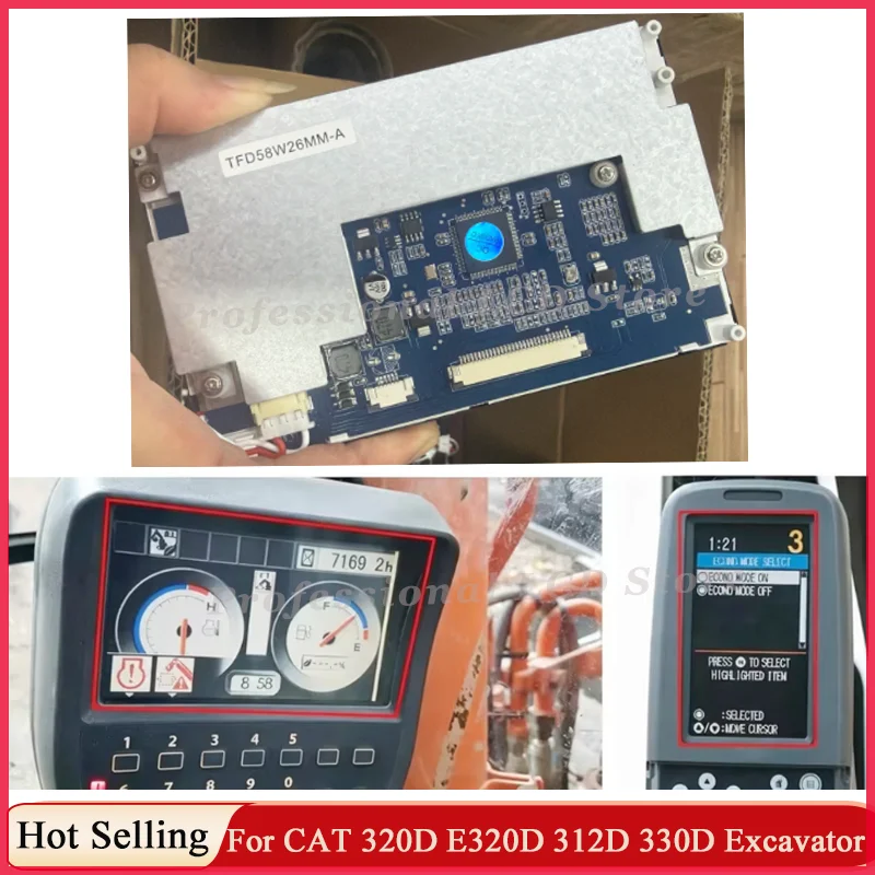 New 5.8 Inch LCD Display Screen For CAT ZX-3 E320D 320D 312D 330D  Excavator Monitor LCD 279-7611 227-7698 2797611 2277698 LCD