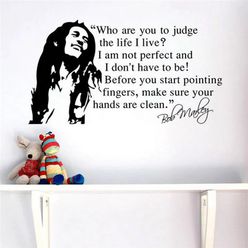 Who are you to judge Bob Marley  quote  Vinyl  Decal Wall Art Sticker removeable decor  self-adhesive