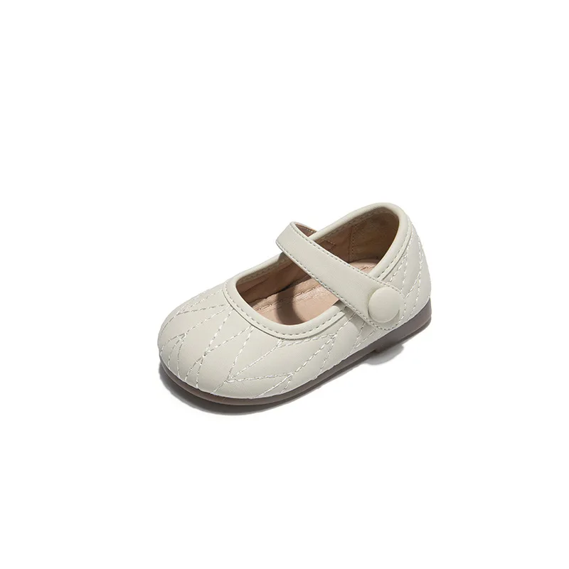 Zapatos de cuero antideslizantes para niñas, zapatillas de soja informales a la moda, con fondo suave, para otoño, 2024
