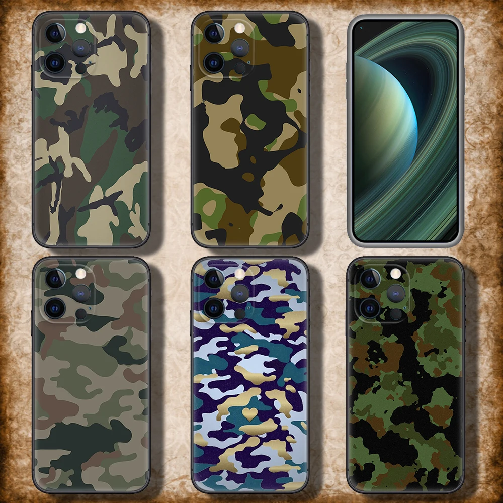 54F Camouflage Pattern Army Soft Case for Redmi Note 11 11S 10 10T 10 Pro Max 10S 9T 9 9S 8 8T 7 Xiaomi Mi 11 11I 12 12X