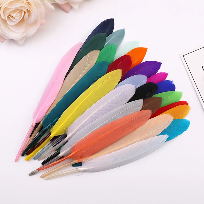 50Pcs Colorful Goose Feathers Natural Plumes Home Table Centerpieces Craft Decor DIY Handicraft Wedding Party Garment Decoration