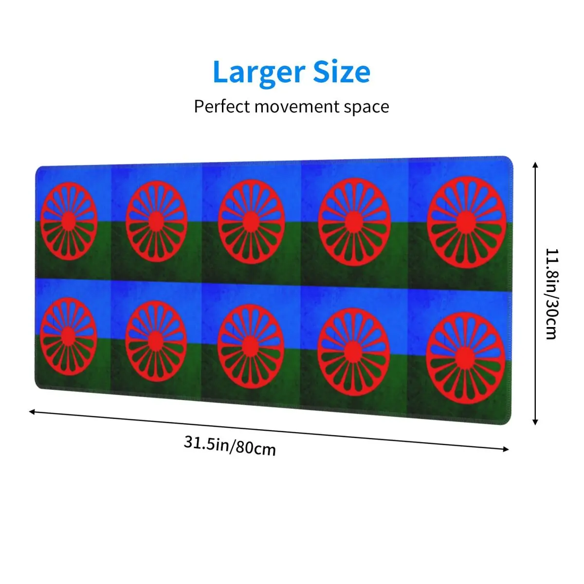Gypsy Flag Romani People Large Mouse Pad Computer Keyboard Mouse Mat Gaming PC Laptop Desk Mat Office Accessories Table Mats