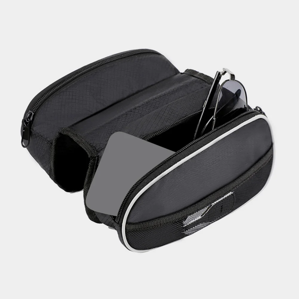 

Bike Frame Bag Zippered Dual Compartment High Capacity Cycling Tool Pouch Portable Storage for Outdoor Accessories Bike