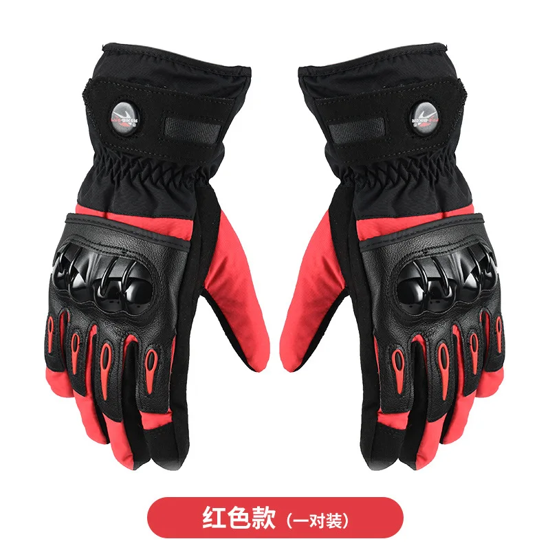 Guantes de moto para hombre, impermeables, anticaída, cálidos, esquí, Invierno