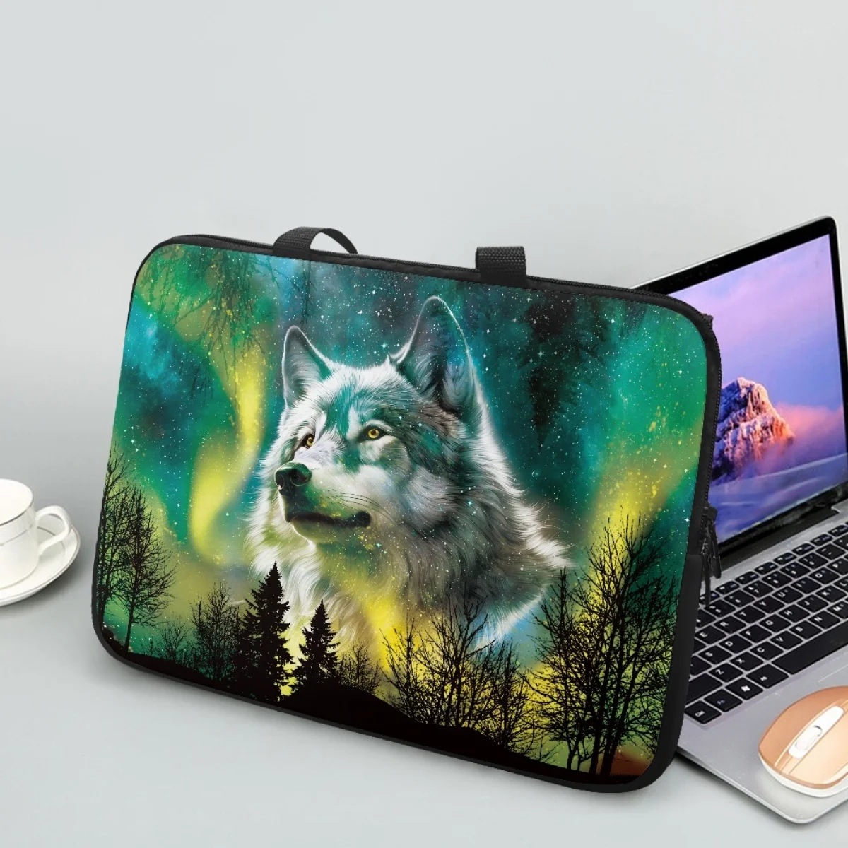 

New Galaxy Laptop Bags 3D Wolf Print Leisure Universal Case Cover Pouches for Women Animal Computer Tablet Bags Bolsas Femininas