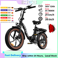 RCB RK6S Electric Bicycle, 20 Inch Folding Electric Urban Bike, 250W Fatbike, 36V/12AH Battery, Unisex Adult ebike. 7-speed