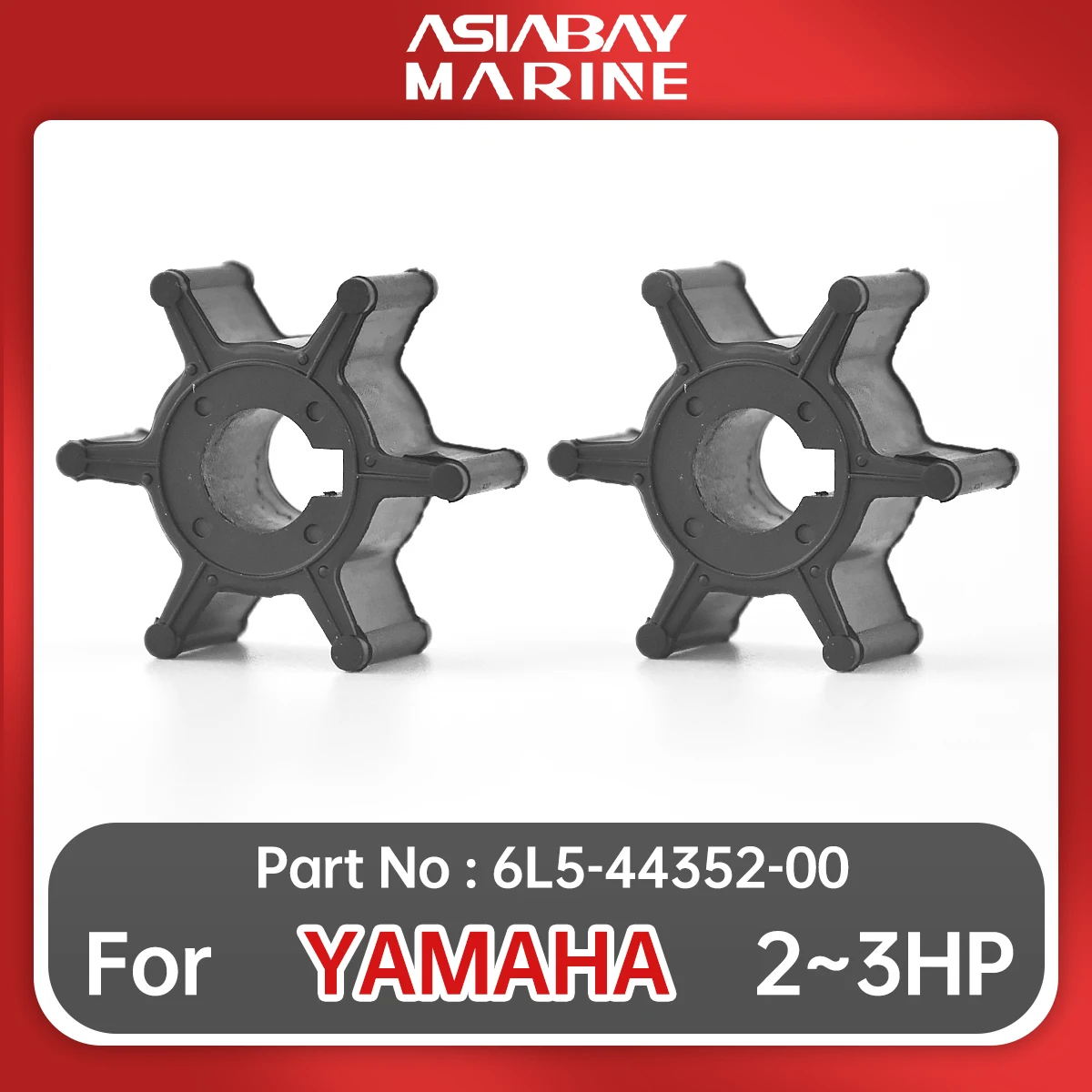 6L5-44352-00 Water Pump Impeller For Yamaha Outboard Motor Engine 2hp 2.5hp 3hp Ship Boat Parts 6L5-44352-00-00