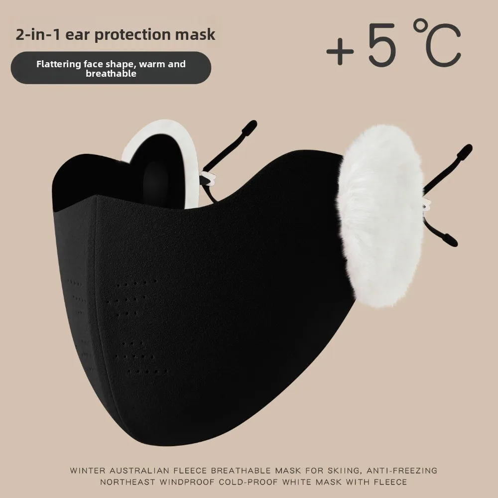 Nuovo con paraorecchie maschera calda traspirante lavabile velo per il viso antipolvere copertura per il viso autunno e inverno