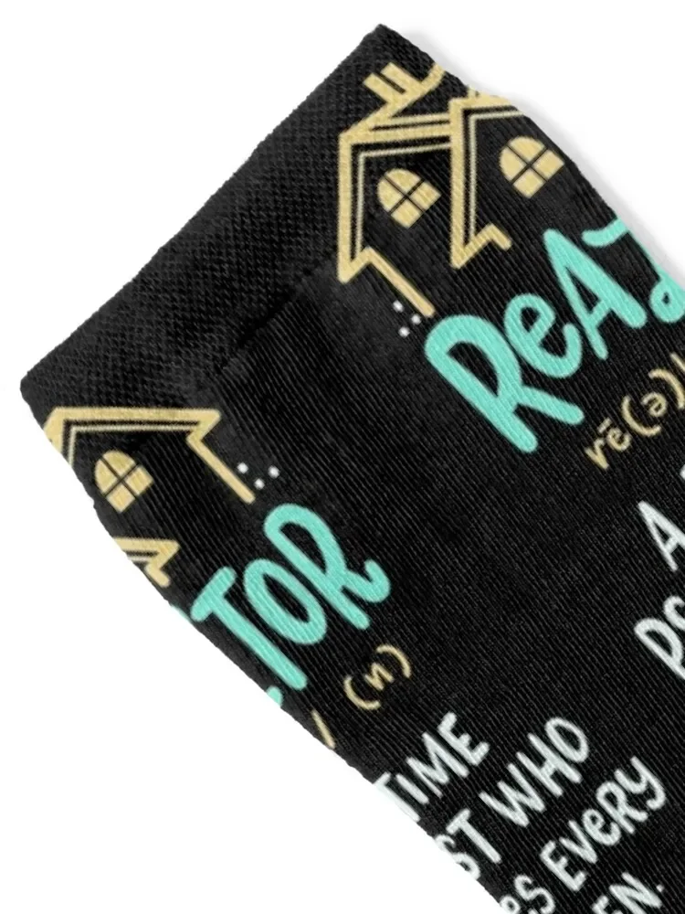 Funny Real Estate Realtor Definition Gift Idea Socks man christmas stocking Socks Men Women's