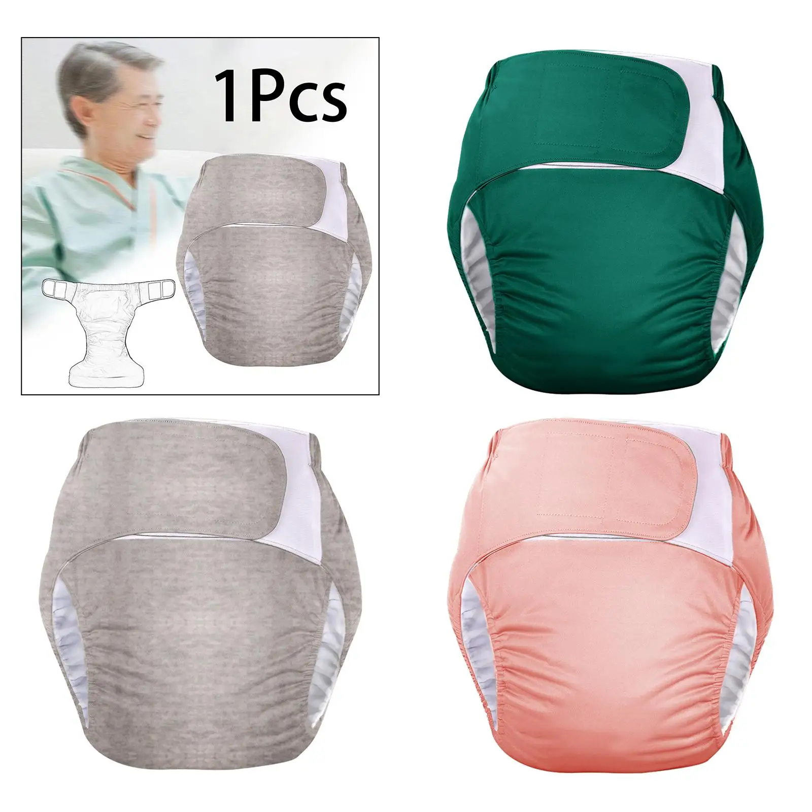 Fralda de pano para adultos, capa lavável para incontinência, roupa íntima durável para idosos, mulheres, homens, proteção contra vazamento, calças de fraldas para adultos